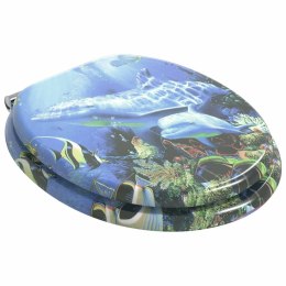 VidaXL Deska toaletowa 2 pcs Niebieski 44 x 38 cm Płyta MDF