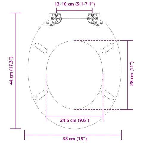 VidaXL Deska toaletowa 2 pcs Niebieski 44 x 38 cm Płyta MDF