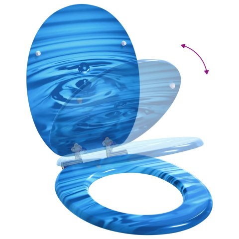 VidaXL Deska toaletowa 2 pcs Niebieski krople 44 x 38 cm Płyta MDF