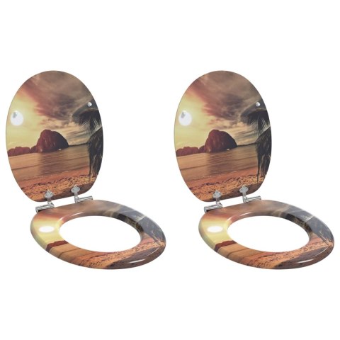 VidaXL Deska toaletowa 2 pcs Pomarańczowy 44 x 38 cm Płyta MDF