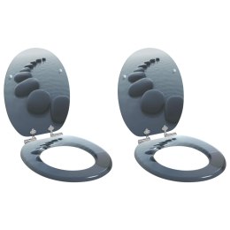 VidaXL Deska toaletowa 2 pcs Szary 44 x 38 cm Płyta MDF