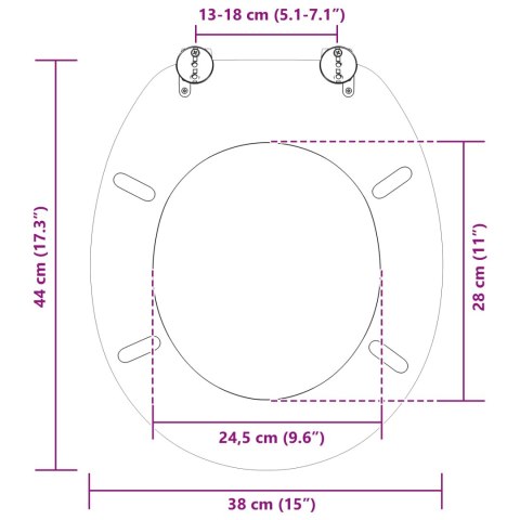 VidaXL Deska toaletowa 2 pcs Szary 44 x 38 cm Płyta MDF