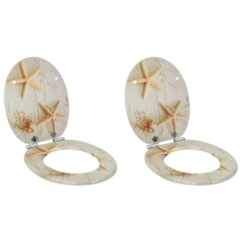 VidaXL Deska toaletowa 2 pcs Żółty i Biały 44 x 38 cm Płyta MDF