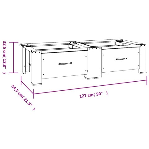 PODWÓJNY PODEST Z SZUFLADAMI POD PRALKĘ I SUSZARKĘ BIAŁY