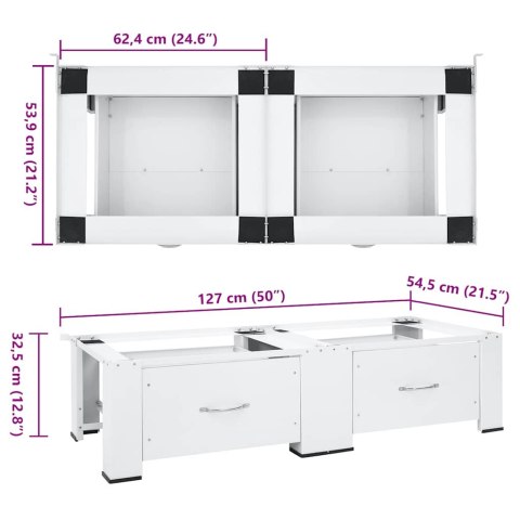 PODWÓJNY PODEST Z SZUFLADAMI POD PRALKĘ I SUSZARKĘ BIAŁY