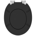 VidaXL Deska toaletowa Czarny 44 x 38 cm Płyta MDF