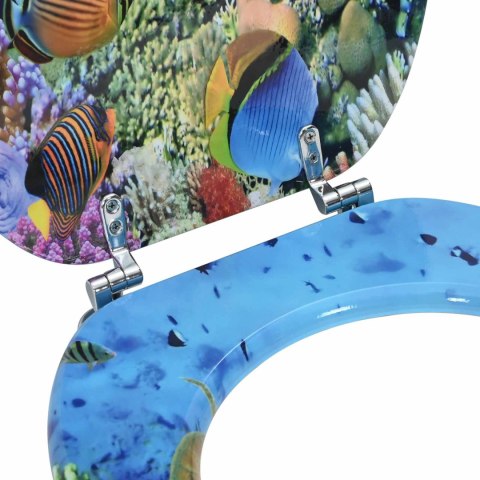 VidaXL Deska toaletowa Głęboki niebieski morski 44 x 38 cm Płyta MDF