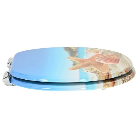 VidaXL Deska toaletowa Muszelka morska 44 x 38 cm Płyta MDF