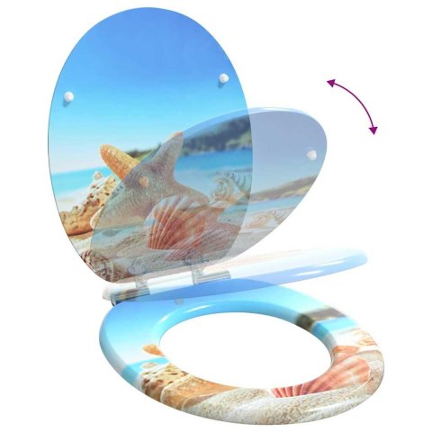 VidaXL Deska toaletowa Muszelka morska 44 x 38 cm Płyta MDF