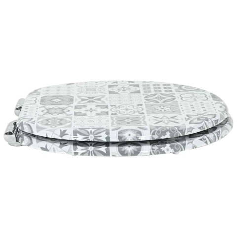 VidaXL Deska toaletowa Niebieska i biała porcelana 44 x 38 cm