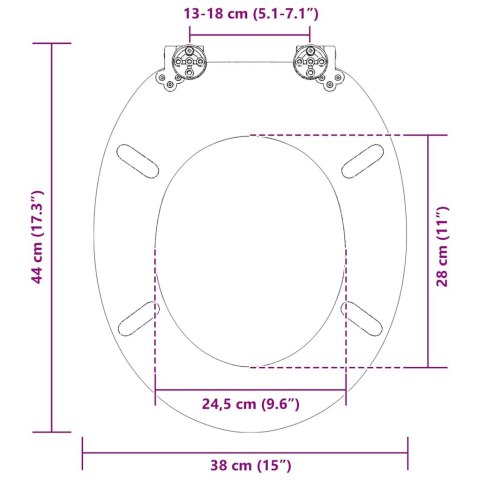 VidaXL Deska toaletowa Szary 44 x 38 cm Płyta MDF