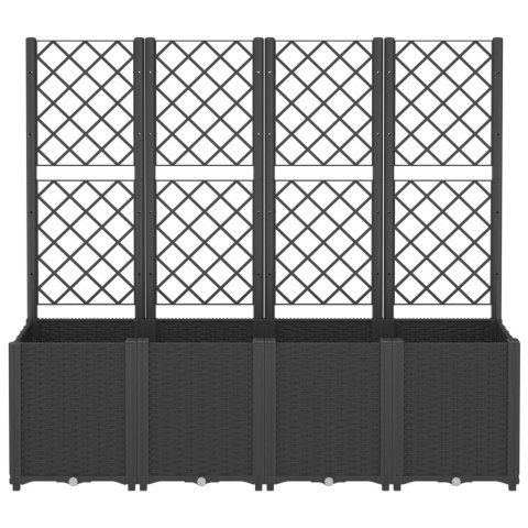 DONICA OGRODOWA OGRODOWA Z KRATKĄ CZARNA 160X40X140CM PP