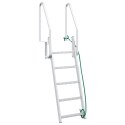 VidaXL Drabinka dokowa 5-stopniowa Srebrny 58 x 77 x 191 cm Aluminium