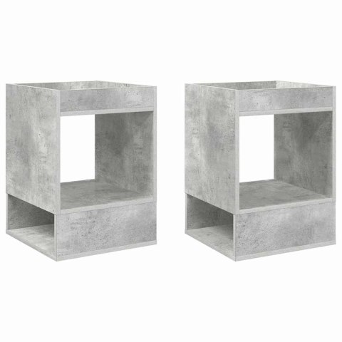VidaXL Stolik końcowy 2 pcs Betonowy szary 40 x 40 x 56 cm