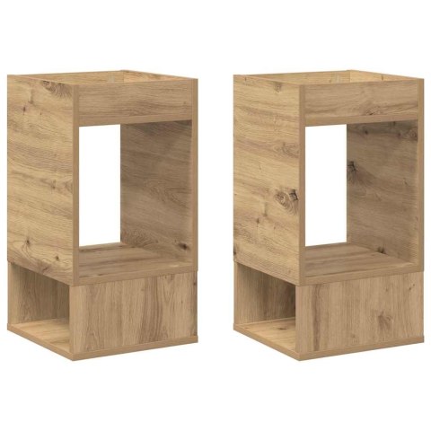 VidaXL Stolik końcowy 2 pcs Dąb rzemieślniczy 30 x 30 x 56 cm