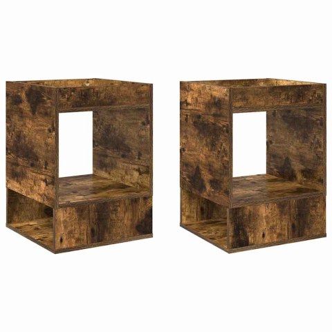 VidaXL Stolik końcowy 2 pcs Dąb wędzony 40 x 40 x 56 cm