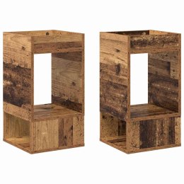 VidaXL Stolik końcowy 2 pcs Stare drewno 30 x 30 x 56 cm