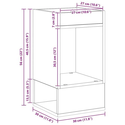 VidaXL Stolik końcowy 2 pcs Szary Sonoma 30 x 30 x 56 cm