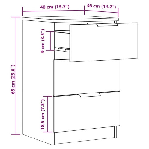 SZAFKI NOCNE 2 SZT. DĄB ARTISAN 40X36X65CM