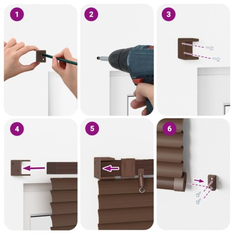 ŻALUZJA WENECKA CIEMNOBRĄZOWY ZE WZOREM 213X90CM PVC