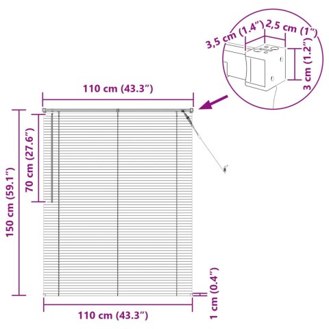 ŻALUZJA WENECKA JASNOBRĄZOWY ZE WZOREM 150X110CM PVC