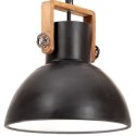 VidaXL Industrialna lampa wisząca, 25 W, czarna, okrągła, 40 cm, E27