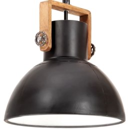 VidaXL Industrialna lampa wisząca, 25 W, czarna, okrągła, 40 cm, E27