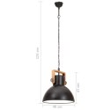 VidaXL Industrialna lampa wisząca, 25 W, czarna, okrągła, 40 cm, E27
