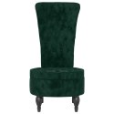 VidaXL Fotel z wysokim oparciem, ciemnozielony, aksamit, pikowany