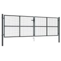 VidaXL Brama ogrodowa z siatki ocynkowanej, stal 400x125 cm, szara