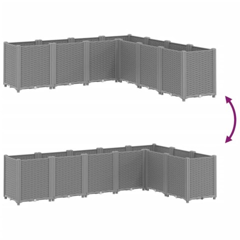 VidaXL Donica ogrodowa, jasnoszara, 160x160x53 cm, PP