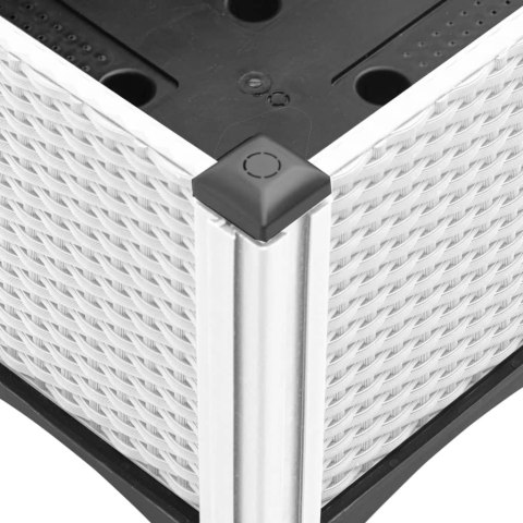 VidaXL Donica ogrodowa z kratką, biała, 80x40x142 cm, PP