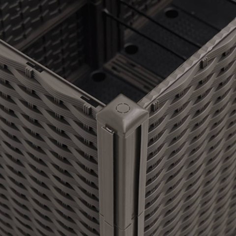 VidaXL Donica ogrodowa z kratką, brązowa, 160x160x140 cm, PP