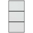 VidaXL Drzwi przesuwne, czarne, 102,5x205cm, szkło hartowane aluminium