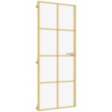 VidaXL Drzwi wewnętrzne, złote, 83x201,5 cm, szkło i aluminium