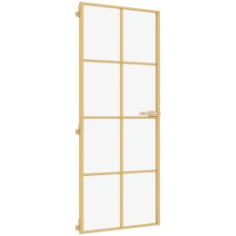 VidaXL Drzwi wewnętrzne, złote, 83x201,5 cm, szkło i aluminium
