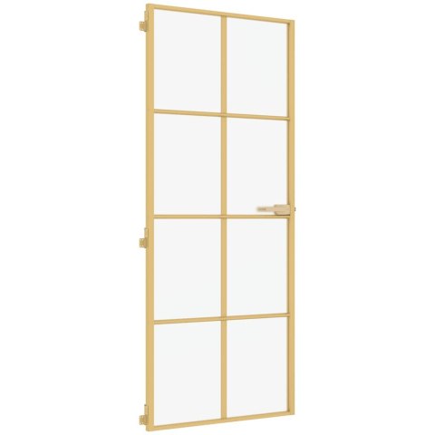 VidaXL Drzwi wewnętrzne, złote, 83x201,5 cm, szkło i aluminium