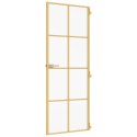 VidaXL Drzwi wewnętrzne, złote, 83x201,5 cm, szkło i aluminium