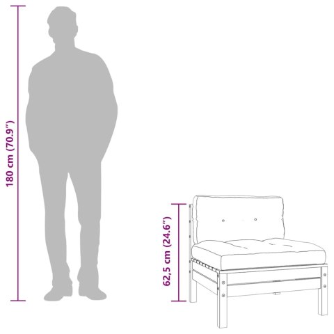 VidaXL Ogrodowa sofa bez podłokietników, z poduszkami, daglezja