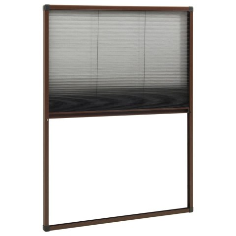 PLISOWANA MOSKITIERA OKIENNA ALUMINIUM BRĄZOWA 80X120CM