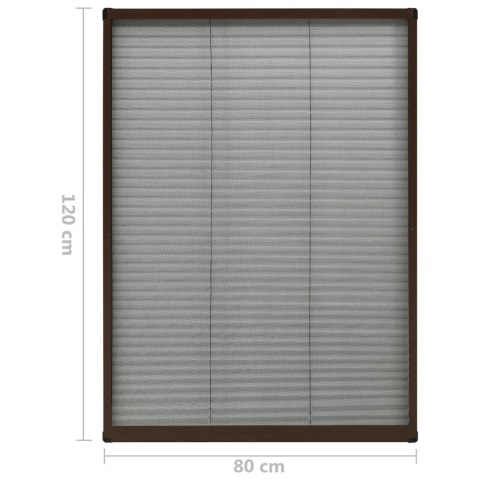 PLISOWANA MOSKITIERA OKIENNA ALUMINIUM BRĄZOWA 80X120CM