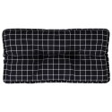 VidaXL Poduszka na palety, czarna w kratę, 80x40x12 cm, tkanina