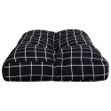 VidaXL Poduszka na palety, czarna w kratę, 80x40x12 cm, tkanina