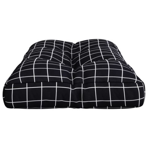 VidaXL Poduszka na palety, czarna w kratę, 80x40x12 cm, tkanina