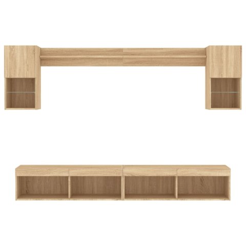 VidaXL 6-częściowy zestaw mebli TV z LED, dąb sonoma
