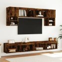 VidaXL 6-częściowy zestaw mebli TV z LED, przydymiony dąb