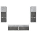 VidaXL 6-częściowy zestaw mebli TV z LED, szarość betonu