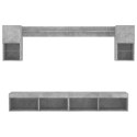 VidaXL 6-częściowy zestaw mebli TV z LED, szarość betonu