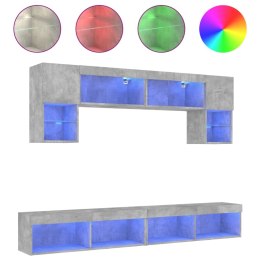 VidaXL 6-częściowy zestaw mebli TV z LED, szarość betonu