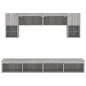 VidaXL 6-częściowy zestaw mebli TV z LED, szary dąb sonoma
